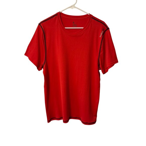 Reebok Mens Red Performance TShirt L Moisture Wicking Lightweight Activewear - Picture 8 of 9